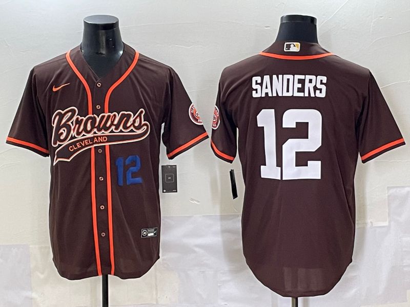 Men 2025 Cleveland Browns #12 Sanders Brown Joint Name Nike Limited NFL Jersey style 3->cleveland browns->NFL Jersey